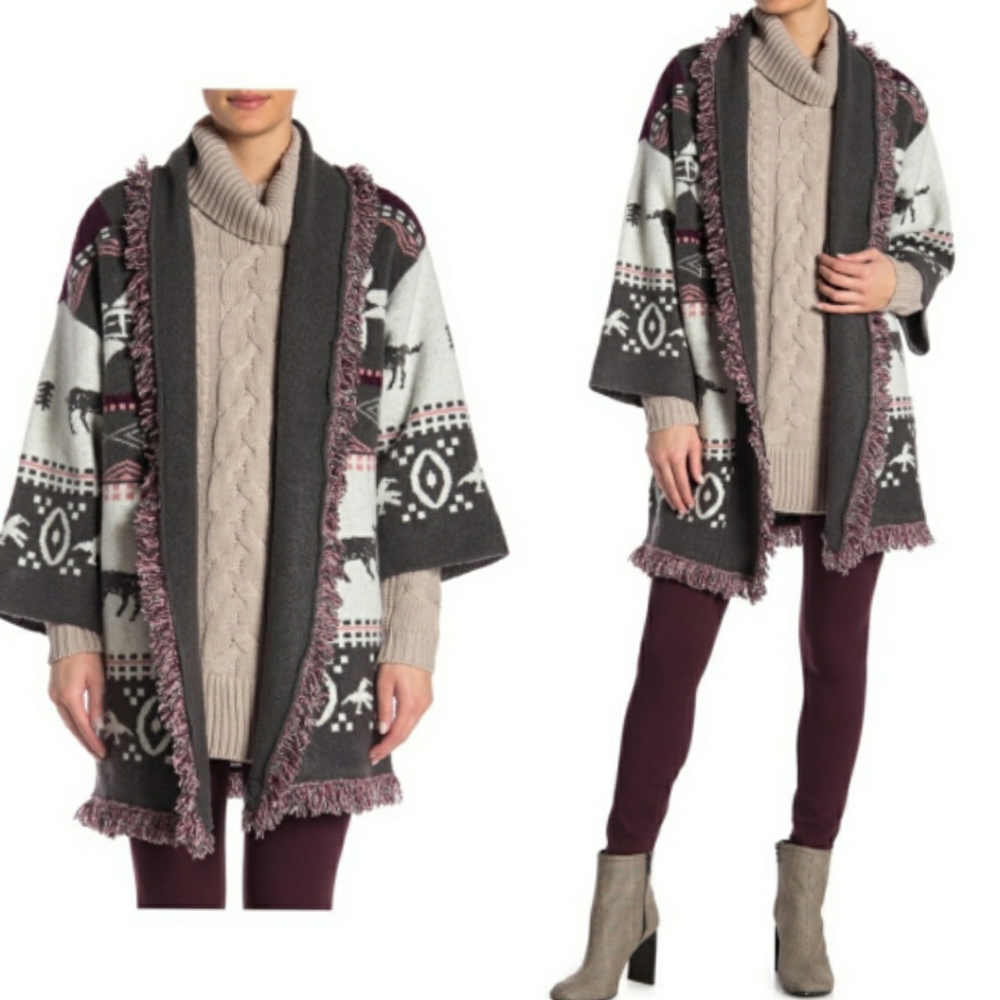 Romeo & Juliet Boho Chic Oversized Shawl Cardigan - Picture 5 of 5